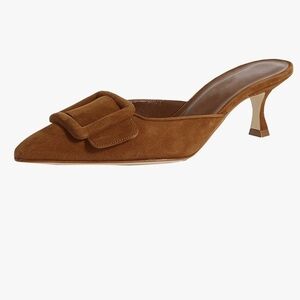 Elegant Brown Suede Mules
